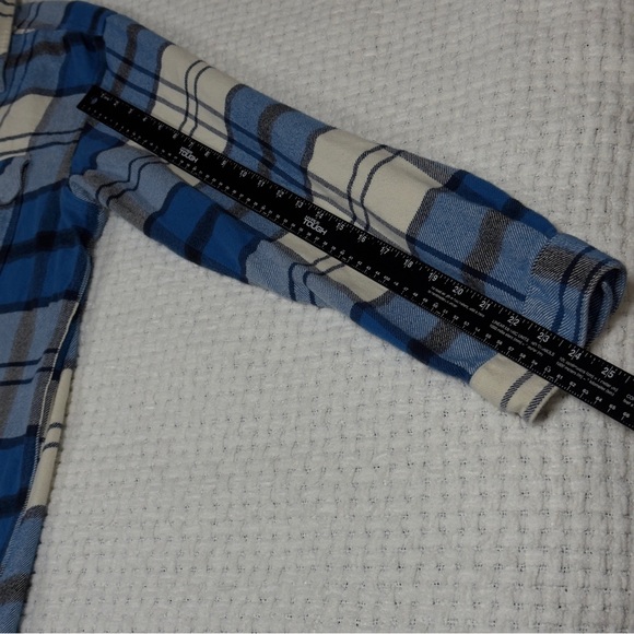 Patagonia Men’s Flannel Blue and White Plaid Button-Up Shirt Size XL - Picture 8 of 9